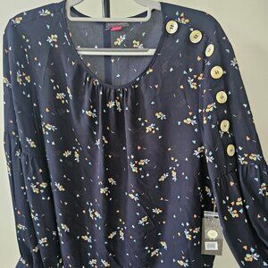Vince Camuto. Blouse. Size L.Color Blue  yellow and orange, and multicolored NWT